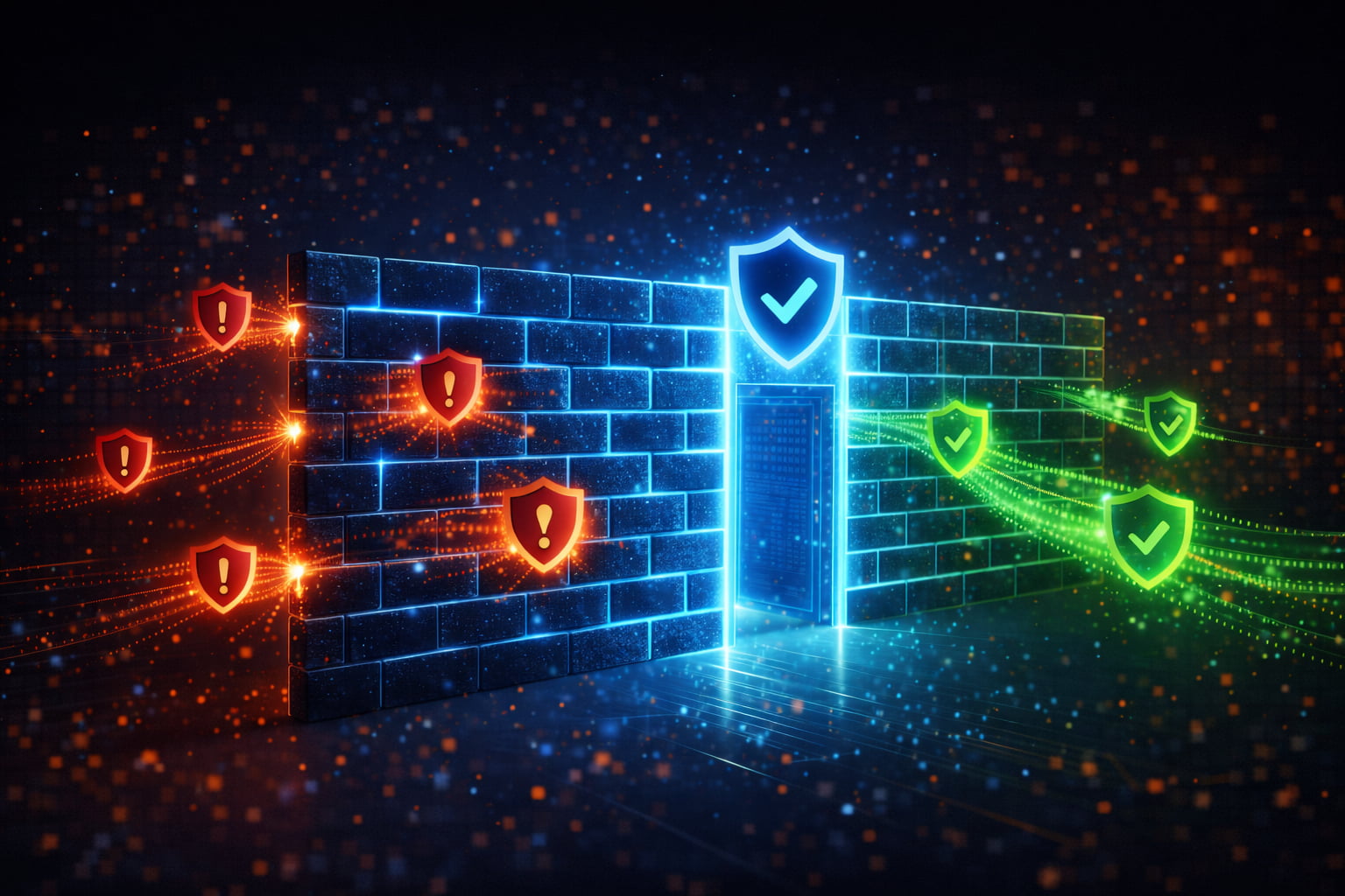Firewall güvenlik duvarı ağ güvenliği görseli