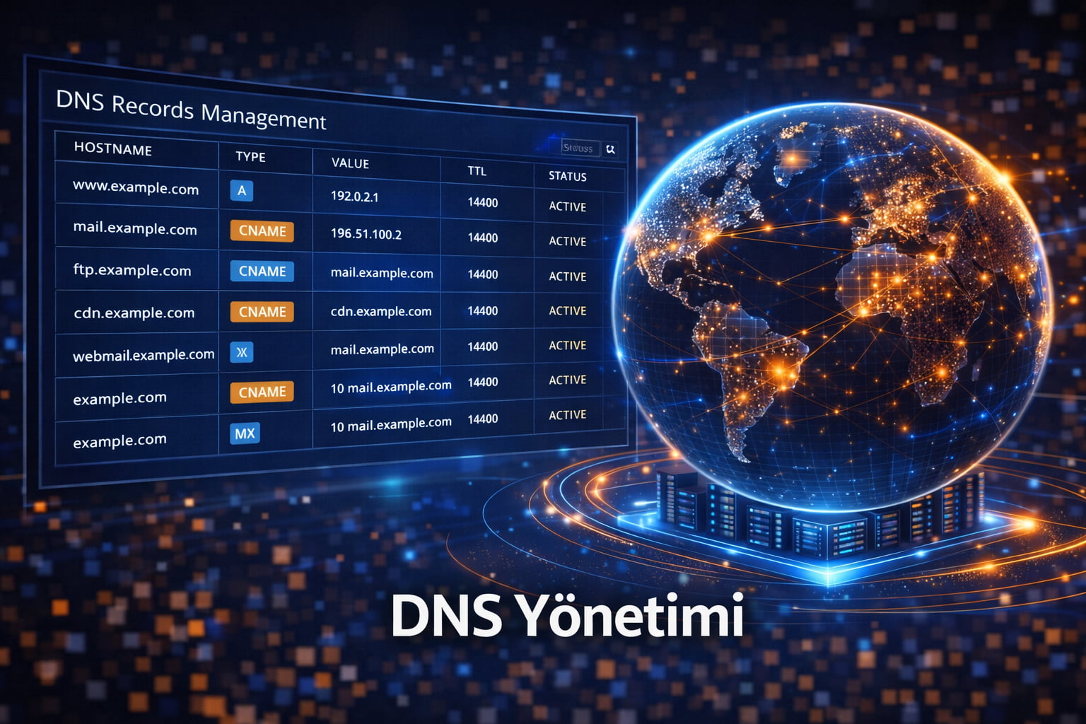 DNS yönetimi alan adı çözümleme altyapısı görseli