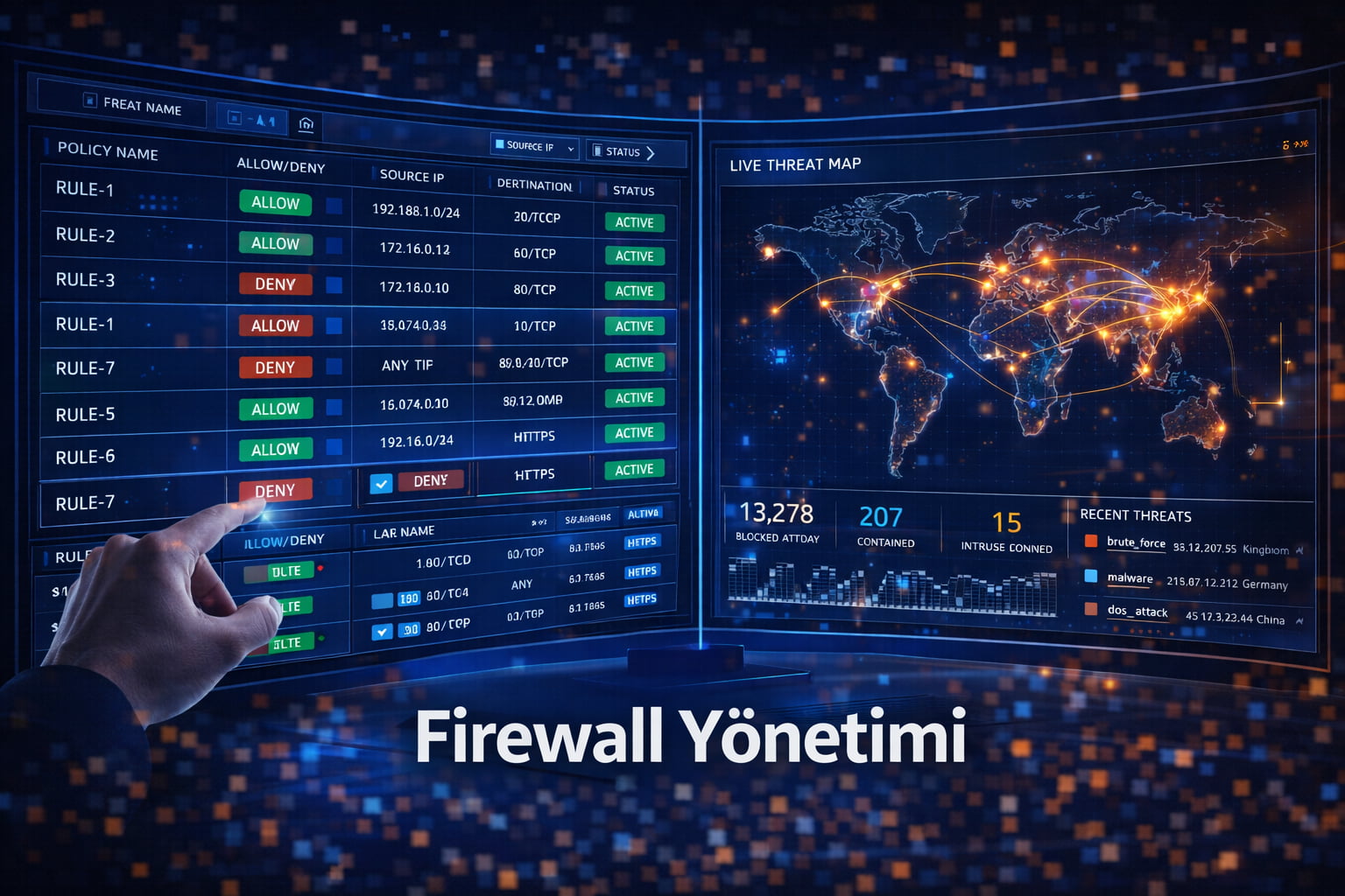Firewall yönetimi güvenlik politikası görseli