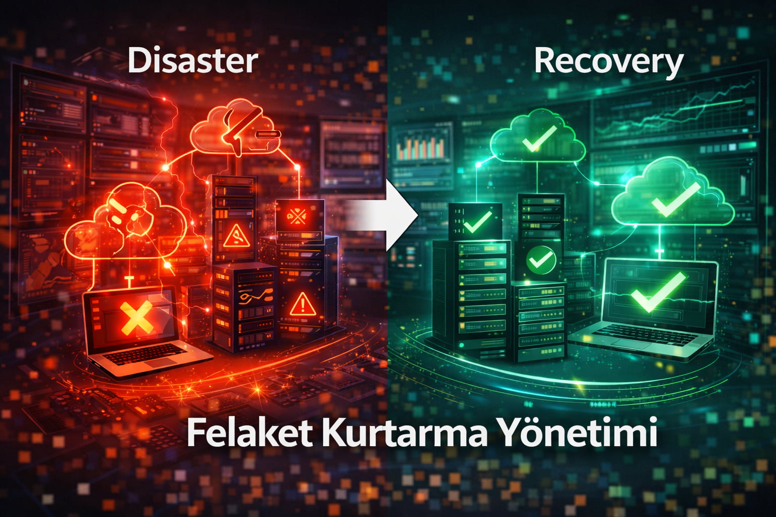 Felaket kurtarma DR planı iş sürekliliği görseli