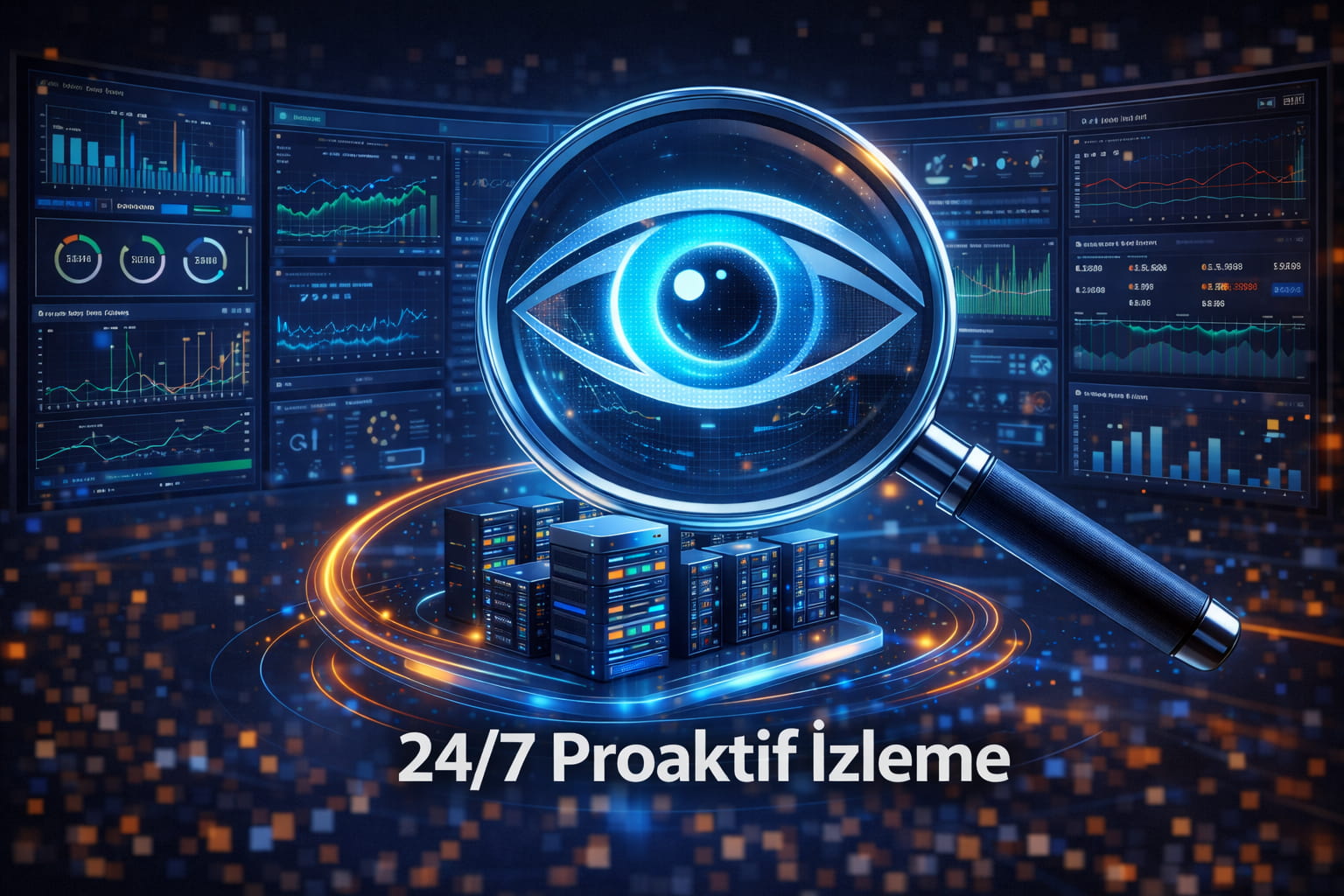 Monitoring izleme NOC merkezi gözetim görseli