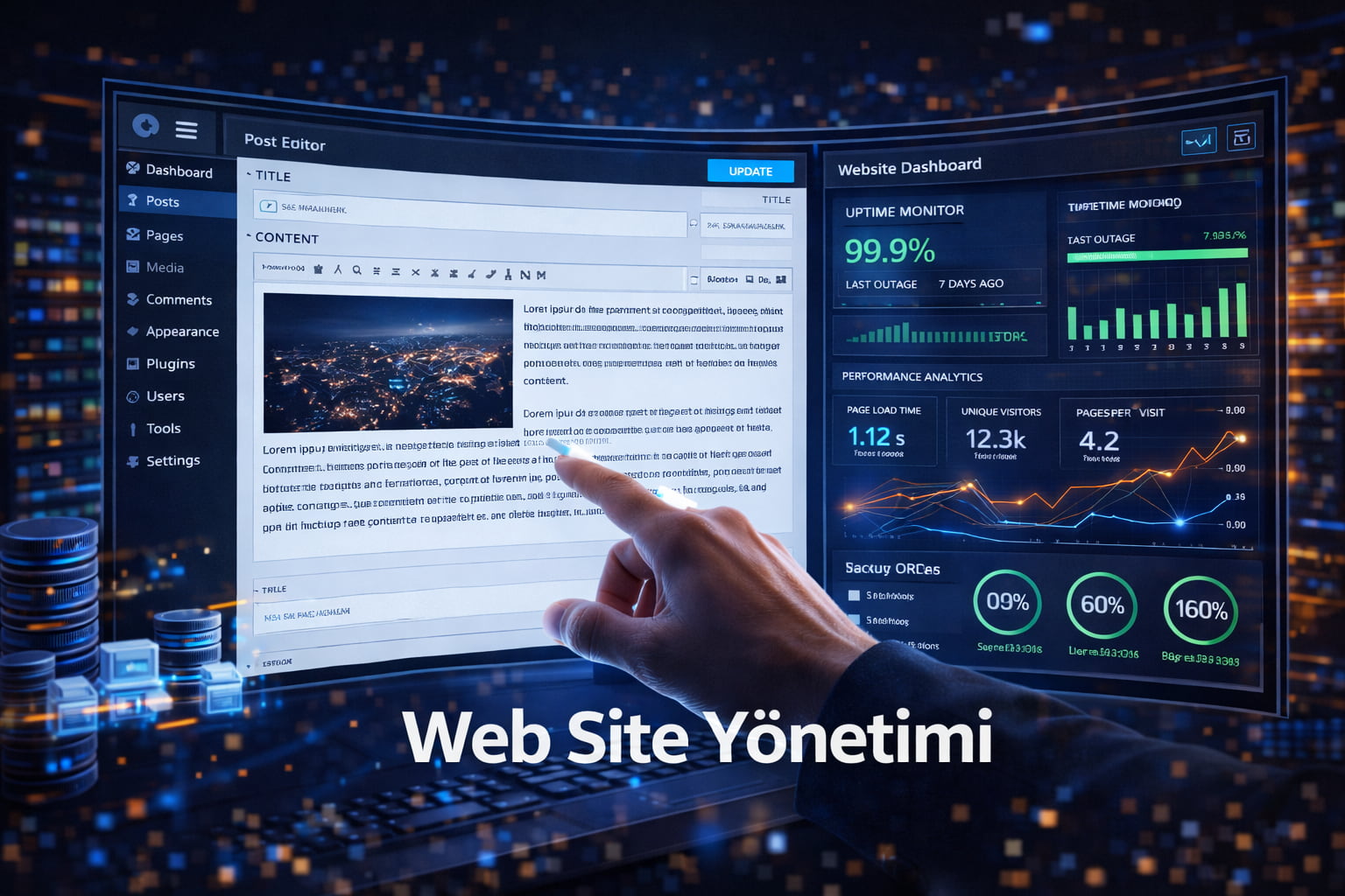 Web site yönetimi teknik destek güncelleme görseli