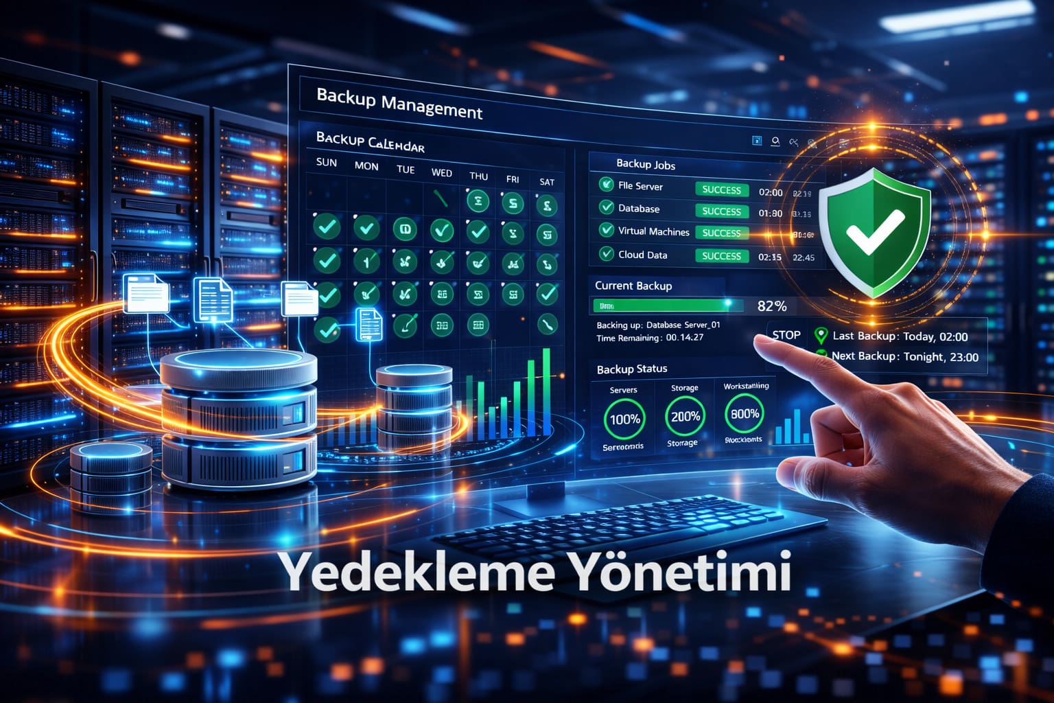Yedekleme yönetimi backup test kurtarma görseli